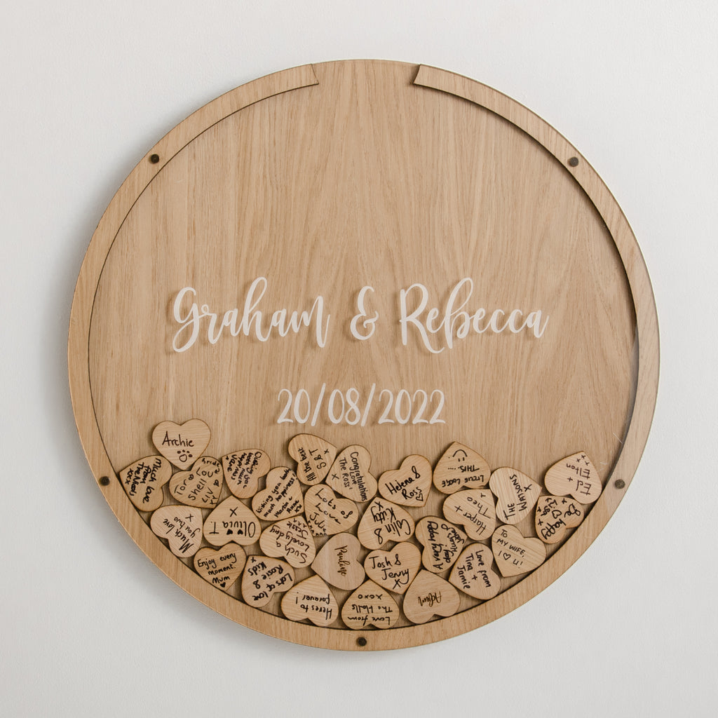 Large Round Wood on sale Guestbook Alternative