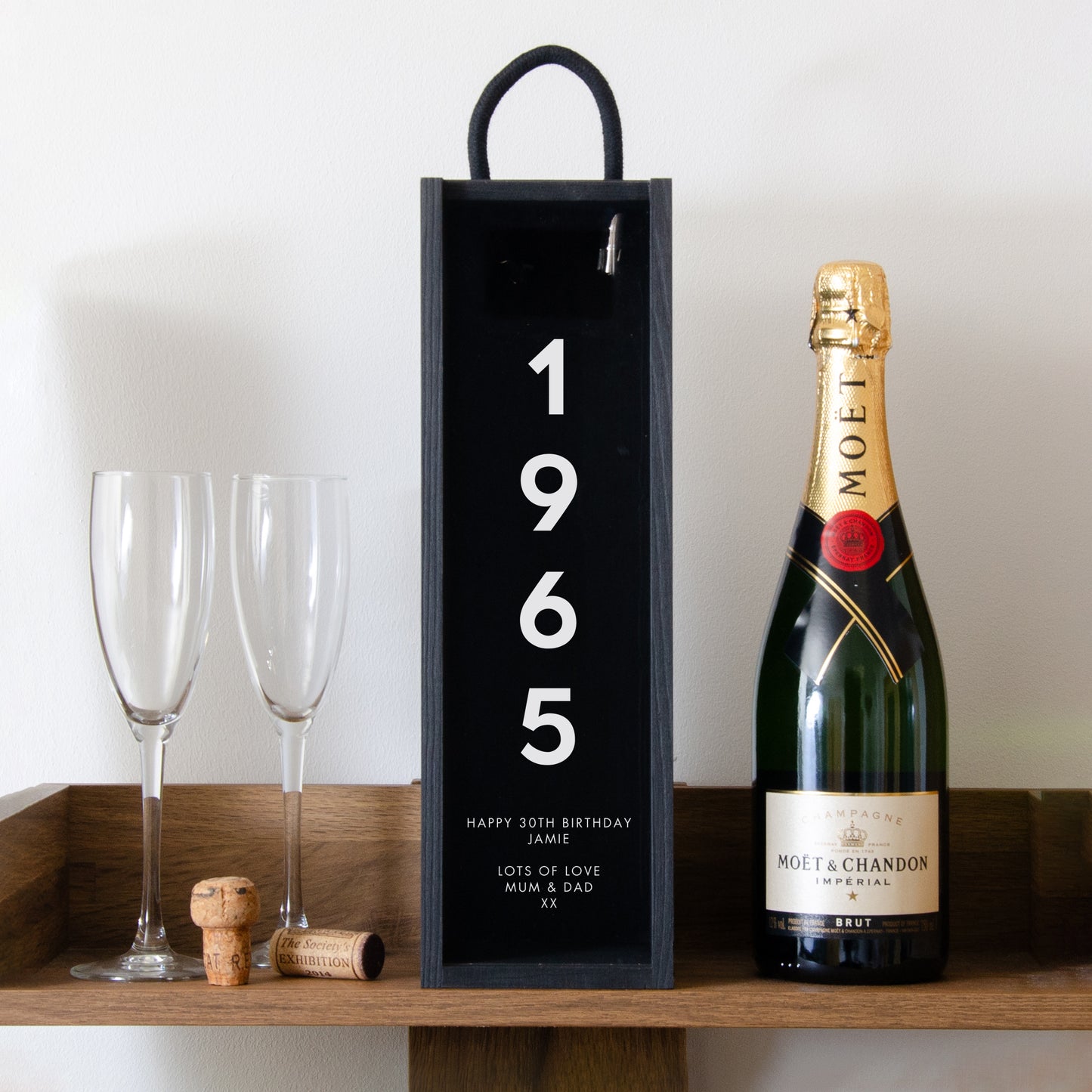 Personalised 60th Birthday Bottle Box | Custom Wooden Wine Box | Milestone Gift for Him & Her | 60th Birthday Keepsake | Champagne gift box