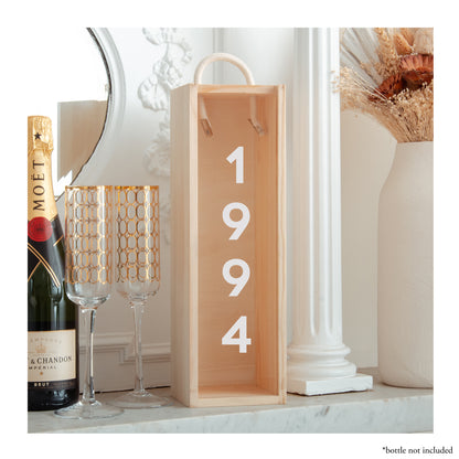 Personalised Birthday Bottle Box Personalised Birthday Year Wine Champagne Box Wooden Bottle Box Personalised Gift 21st 30th 40th 50th 60th