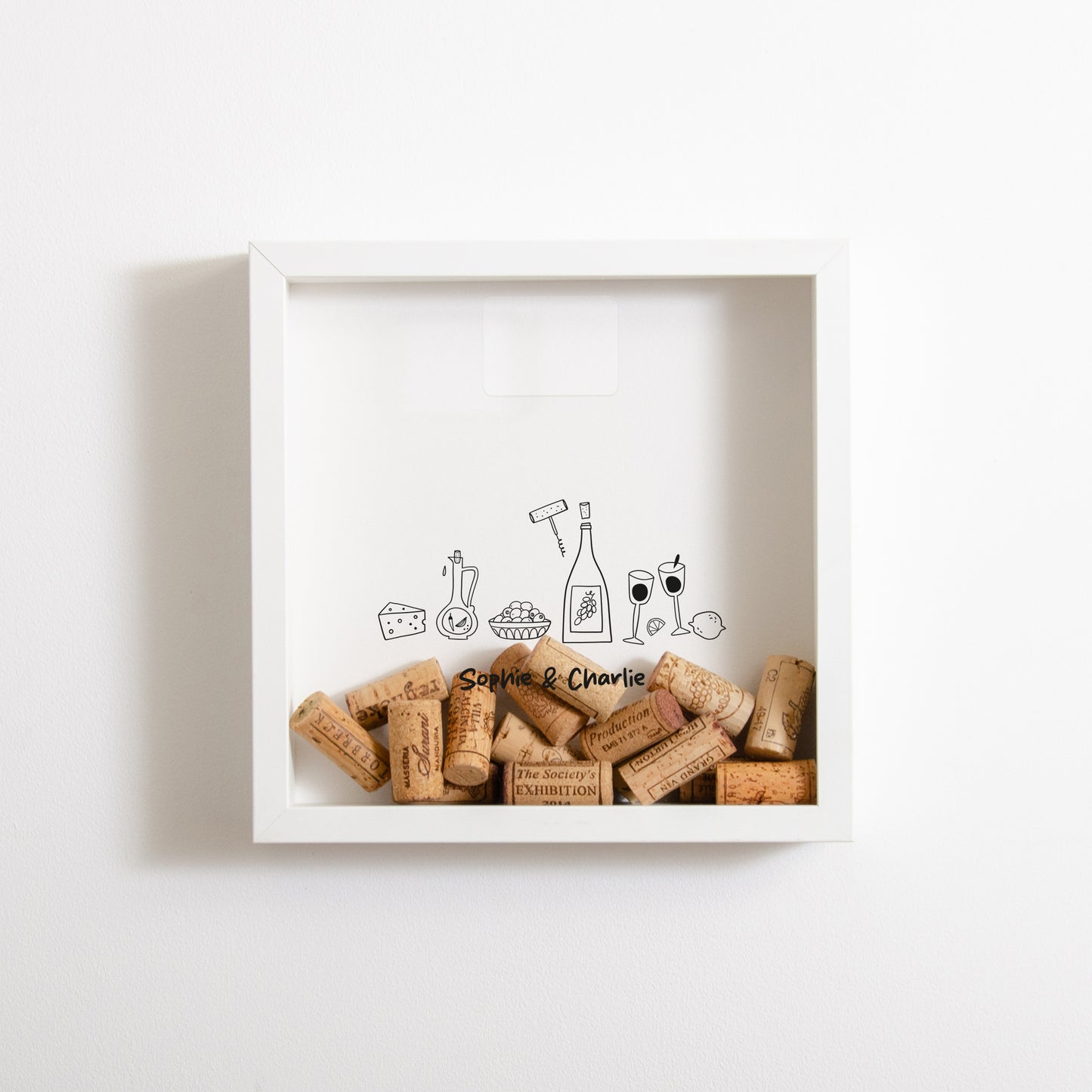 Mediterranean wine cork collector frame