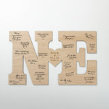 Double letter wooden guest book sign