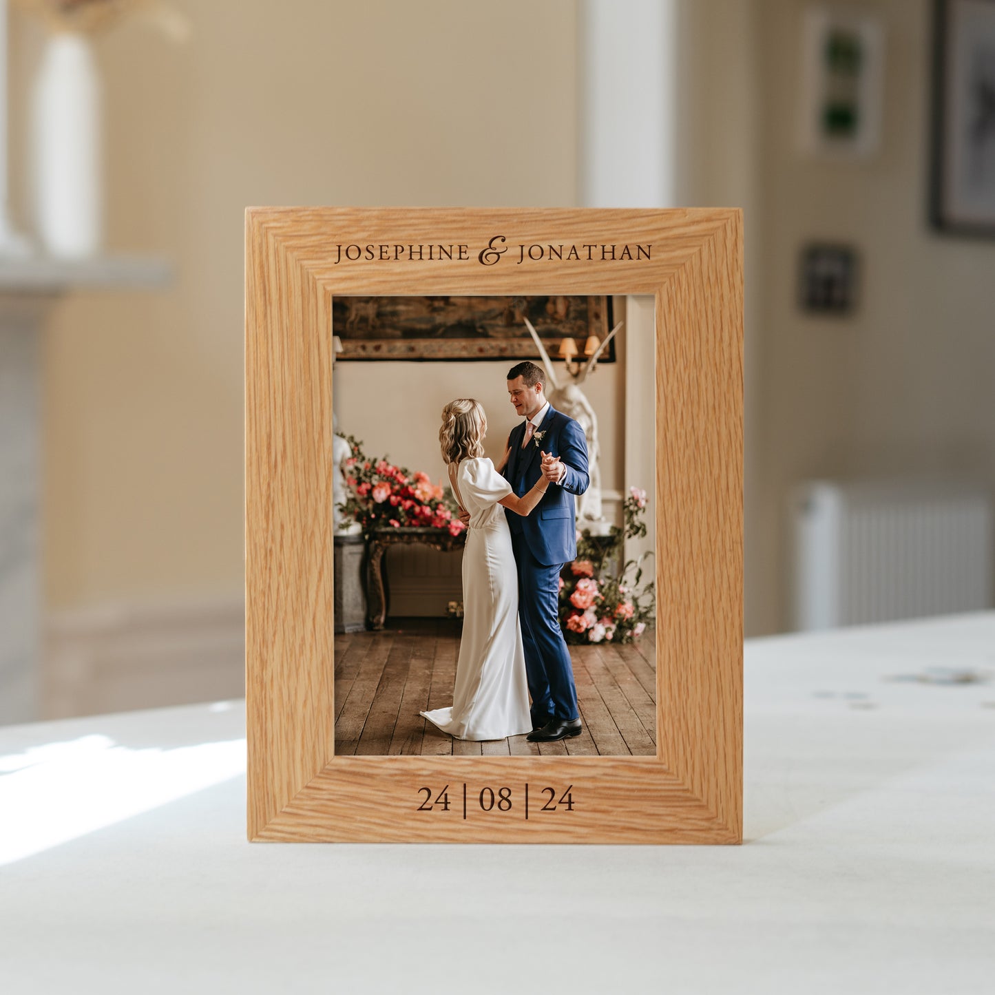 Oak wedding photo frame