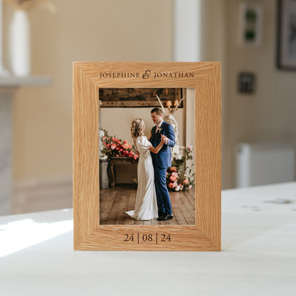 Oak wedding photo frame