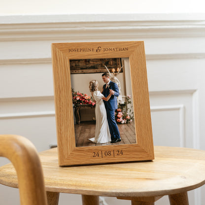 Oak wedding photo frame