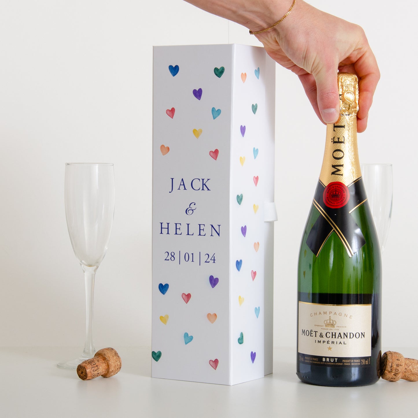 Personalised love heart bottle box