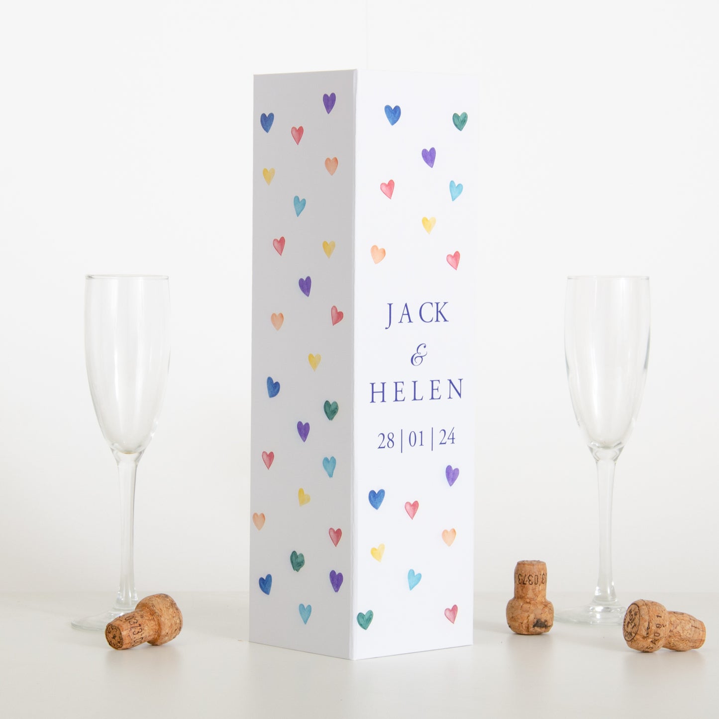 Personalised love heart bottle box