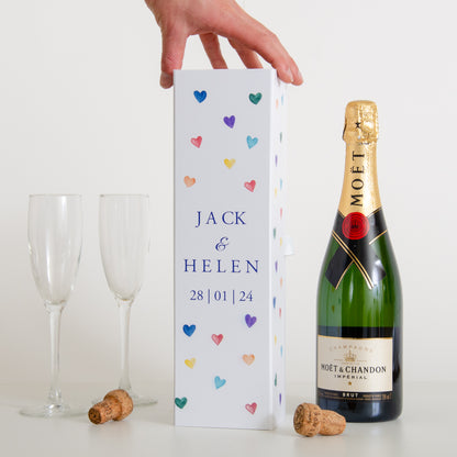 Personalised love heart bottle box