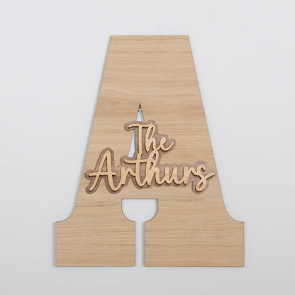 Wooden letter guest book sign