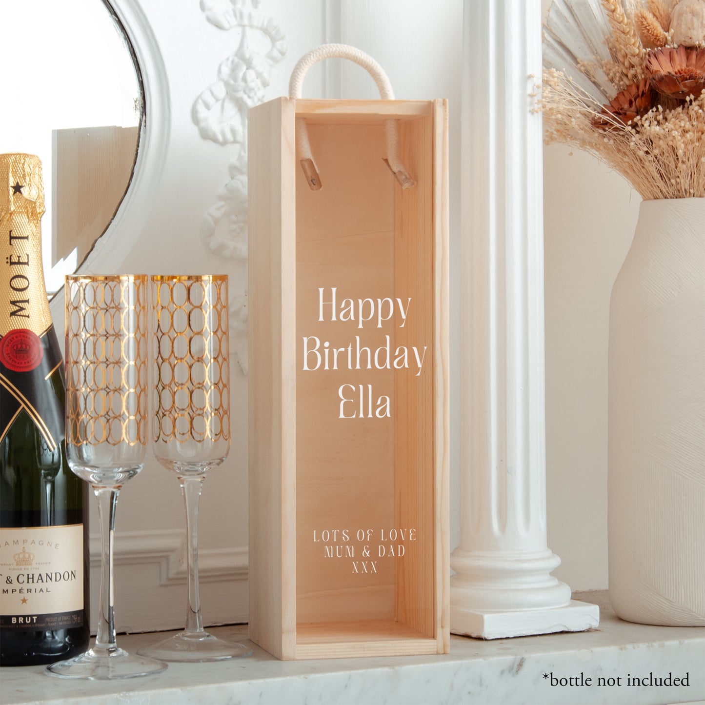 Personalised happy birthday bottle box