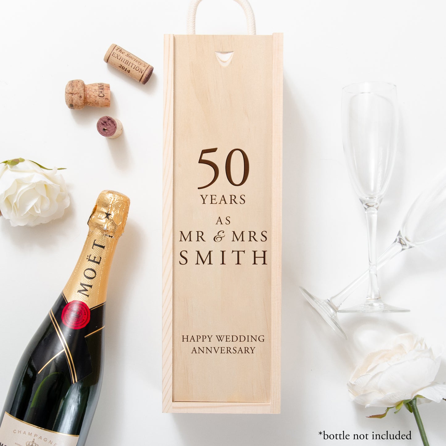 Personalised anniversary bottle box