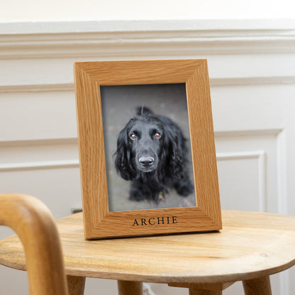 Personalised oak photo frame