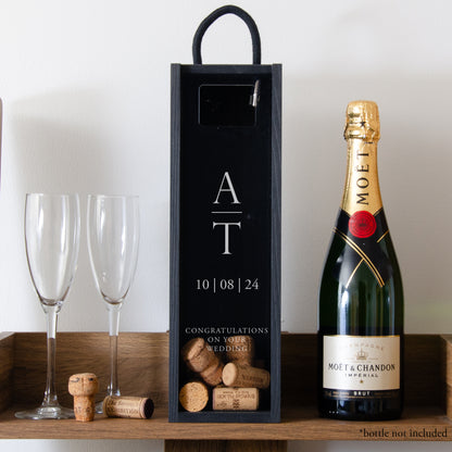 Personalised initials cork collector bottle box