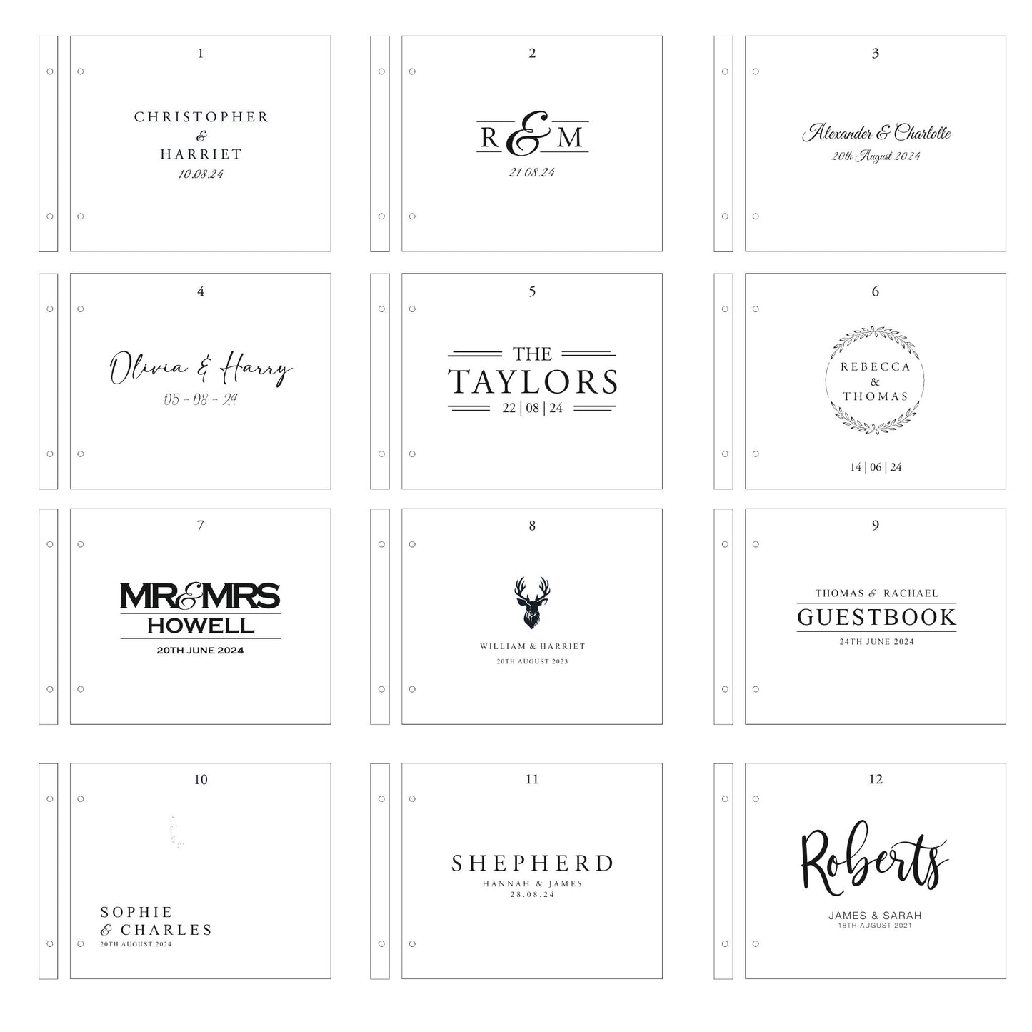 Personalised script guest book