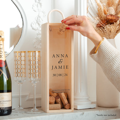 NEW! Personalised wedding cork collector bottle box gift