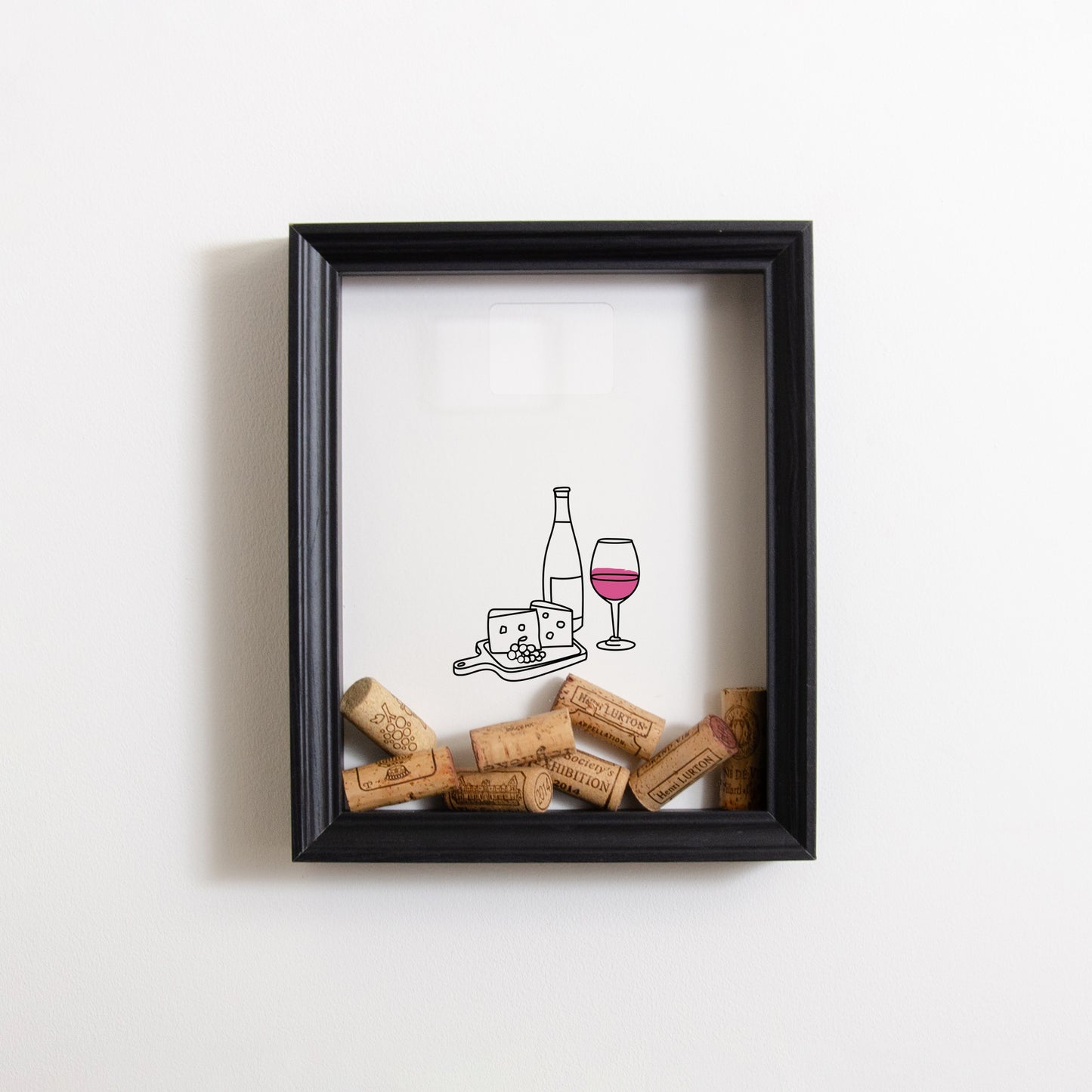 Wine and cheese cork collector frame