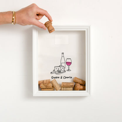 Wine and cheese cork collector frame