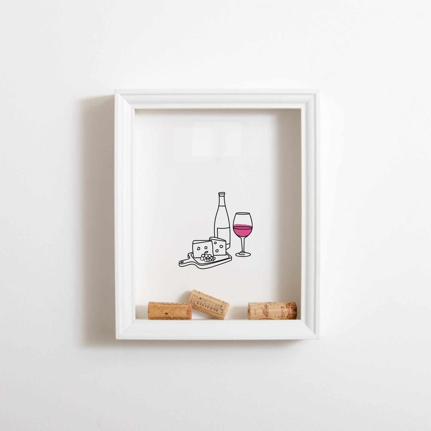 Wine and cheese cork collector frame