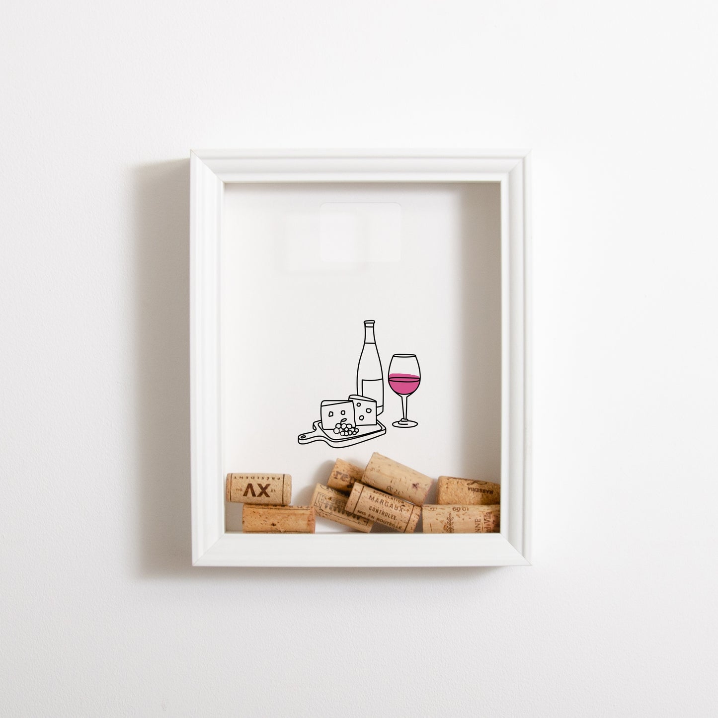 Wine and cheese cork collector frame