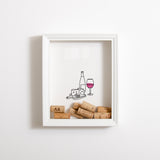 NEW! Wine and cheese cork collector frame