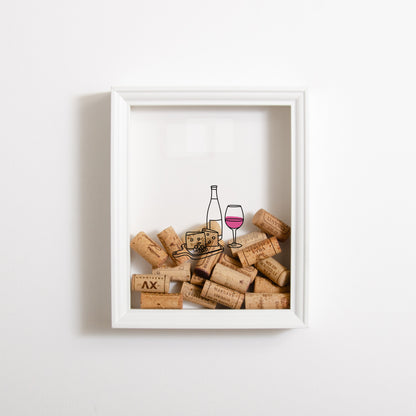 Wine and cheese cork collector frame