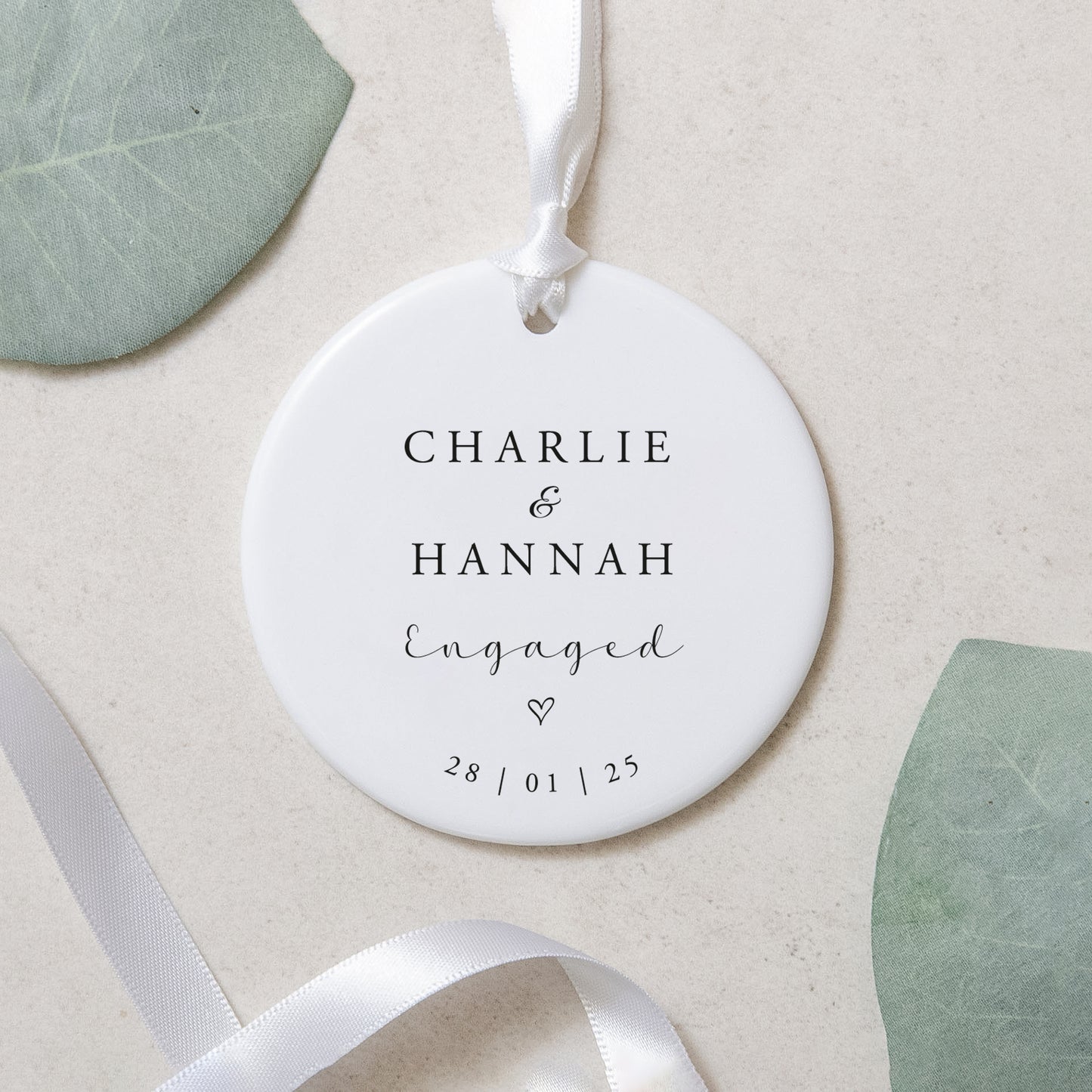 NEW! Personalised engagement round ornament