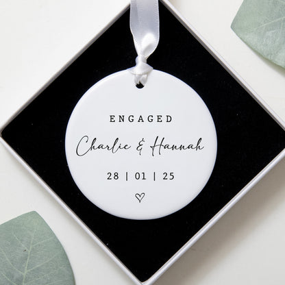 NEW! Personalised engaged keepsake ornament