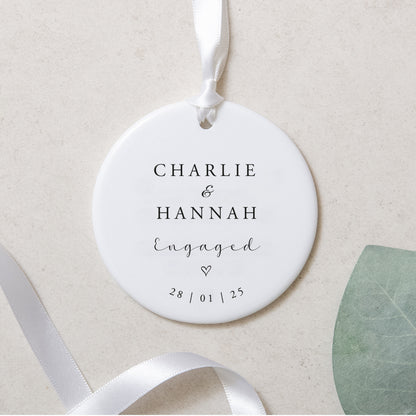 NEW! Personalised engagement round ornament