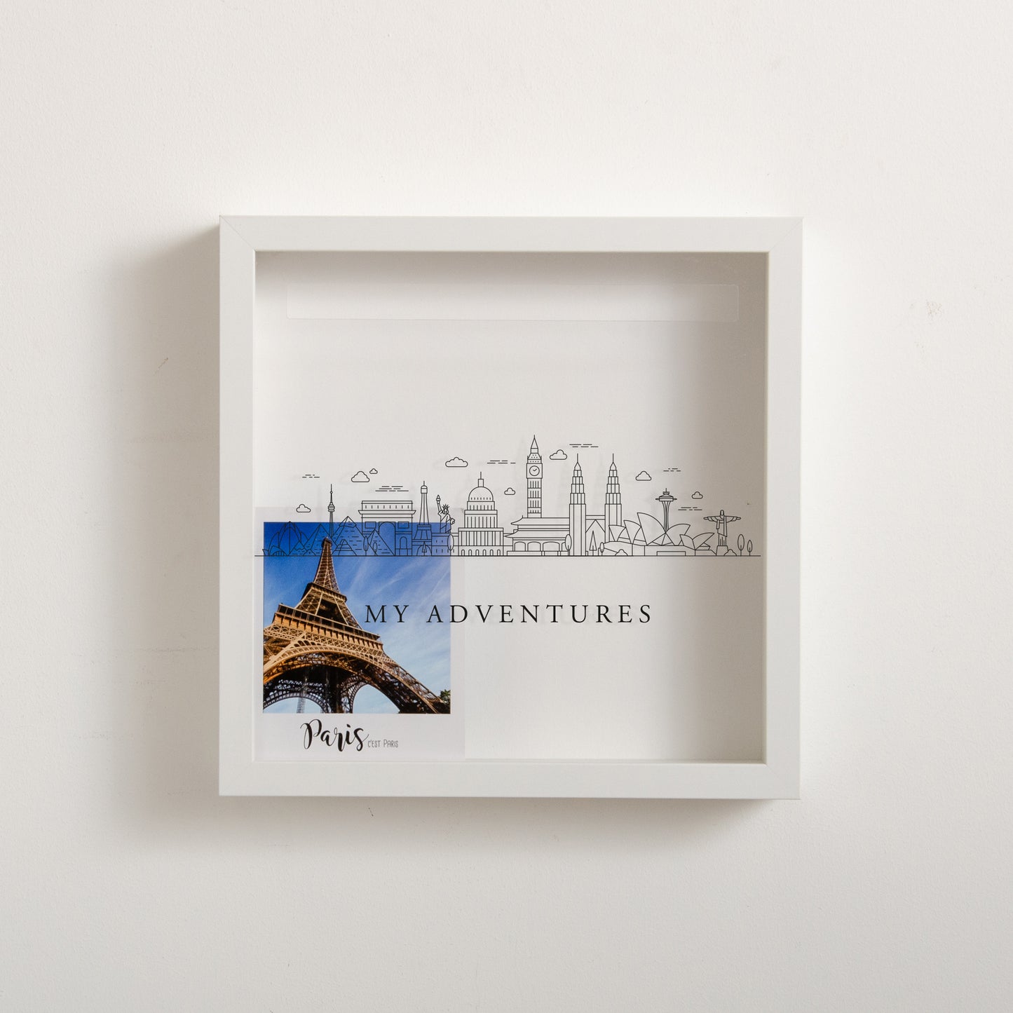 Adventure city skyline memory box frame