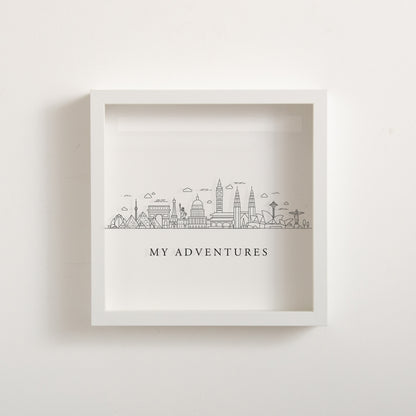 Adventure city skyline memory box frame