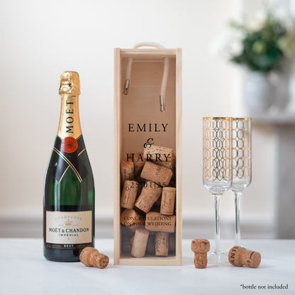 NEW! Personalised wedding cork collector bottle box gift