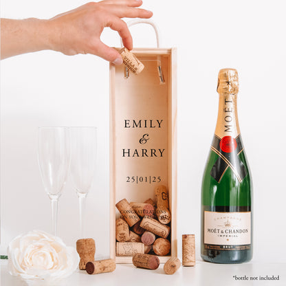 NEW! Personalised wedding cork collector bottle box gift