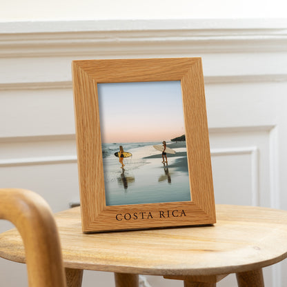 Personalised oak photo frame