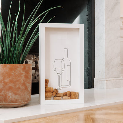 Vertical wine cork frame