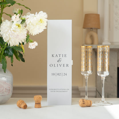 Personalised engagement white bottle box