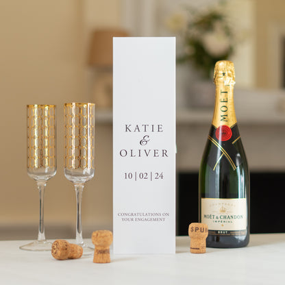 Personalised engagement white bottle box