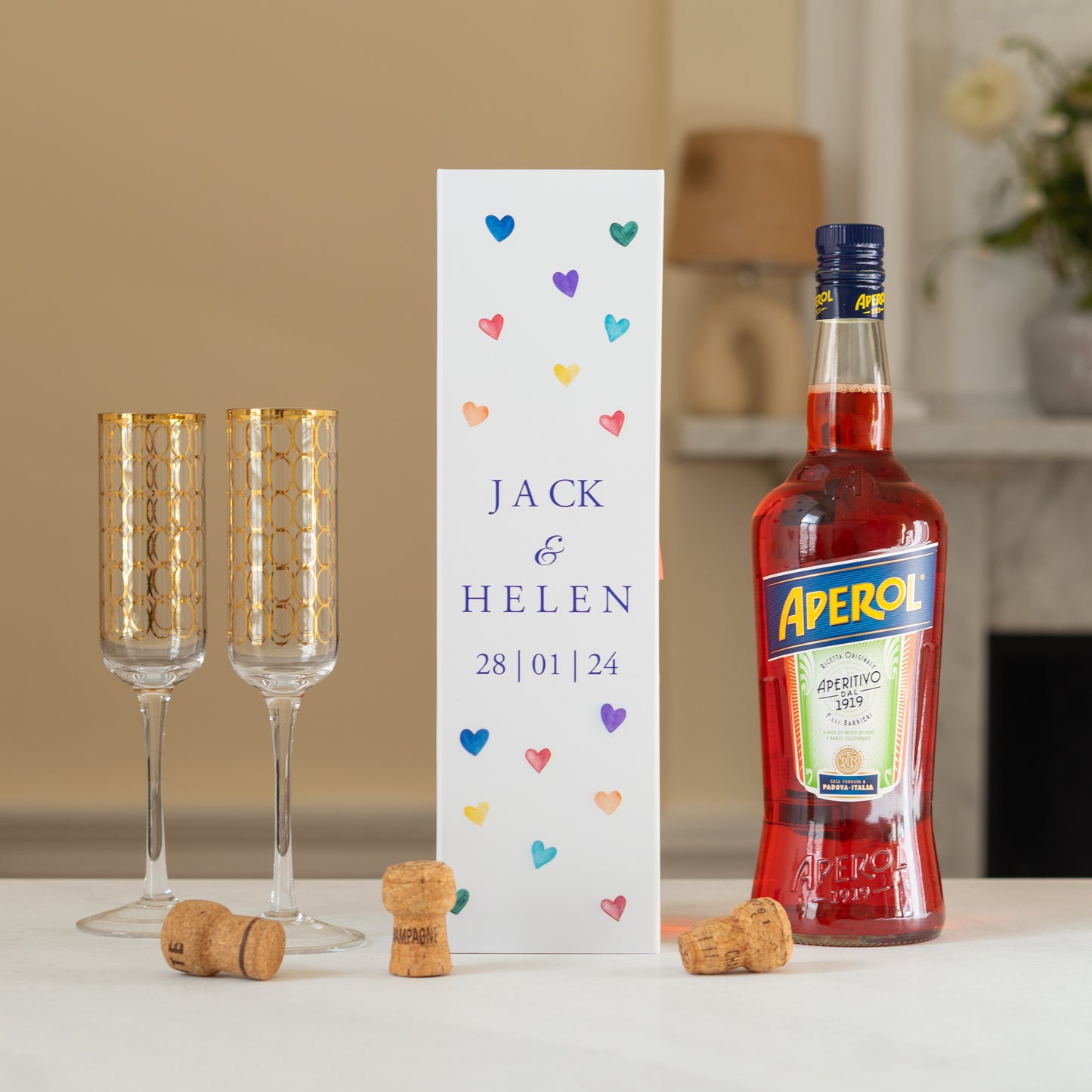 Personalised love heart bottle box