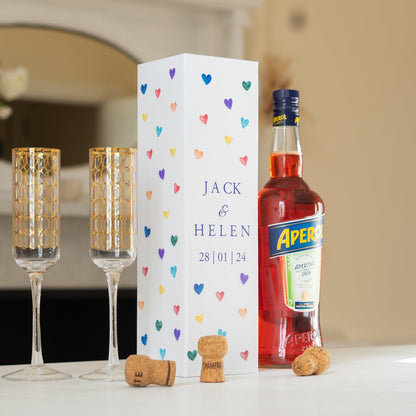 Personalised love heart bottle box