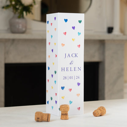 Personalised love heart bottle box