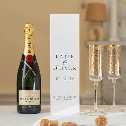 Personalised engagement white bottle box