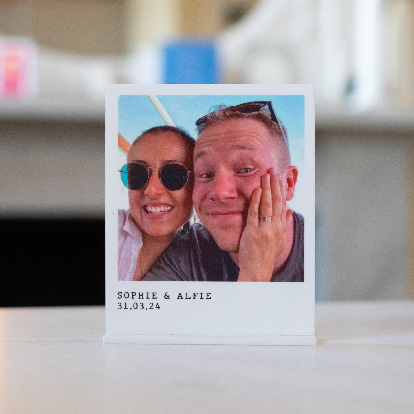 Personalised engagement photo plaque