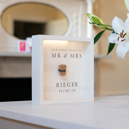 Our first toast cork saver memory box frame