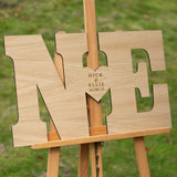 Double letter wooden guest book sign