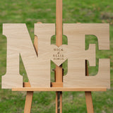 Double letter wooden guest book sign