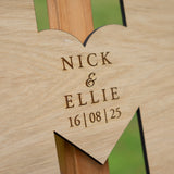 Double letter wooden guest book sign