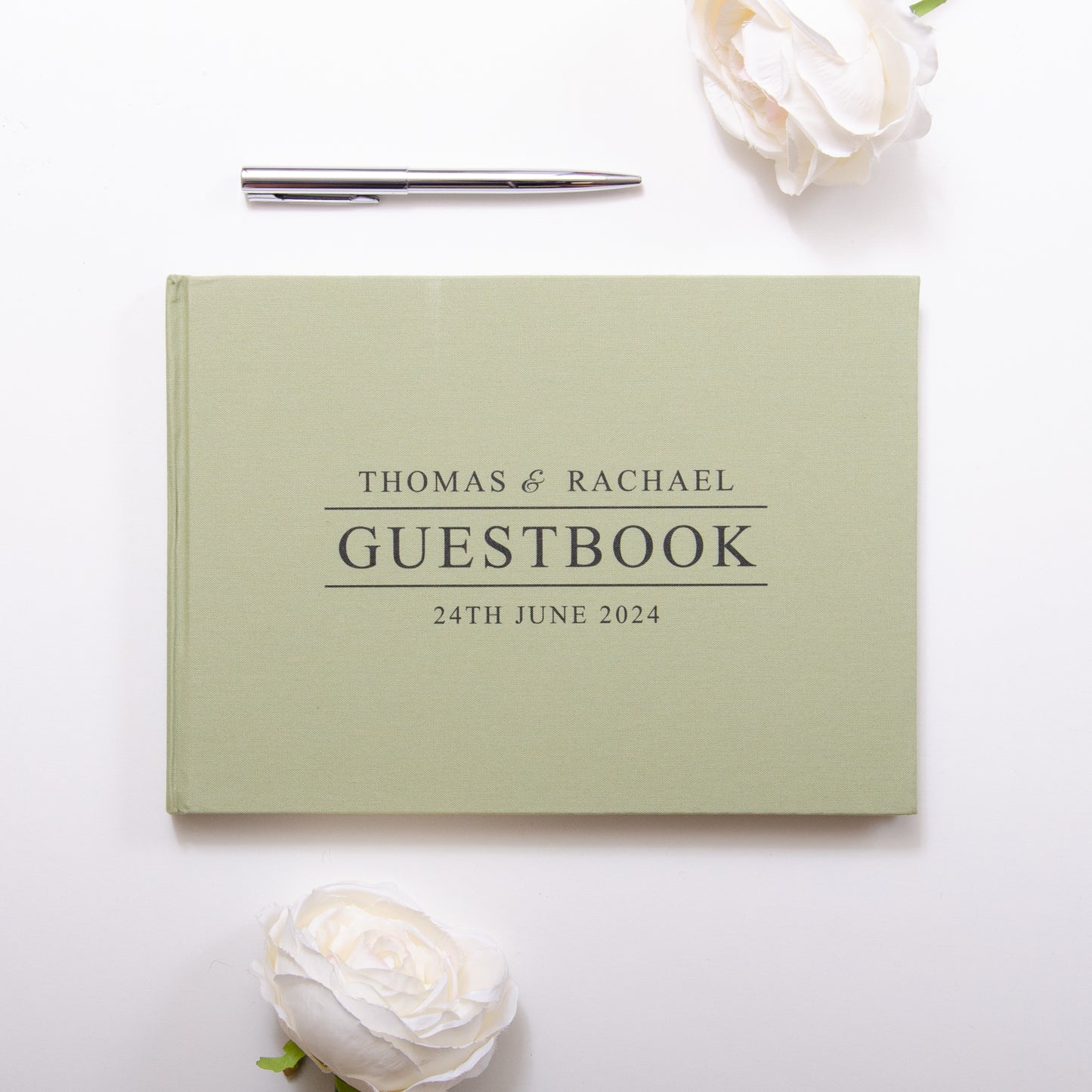 Personalised linen guest book