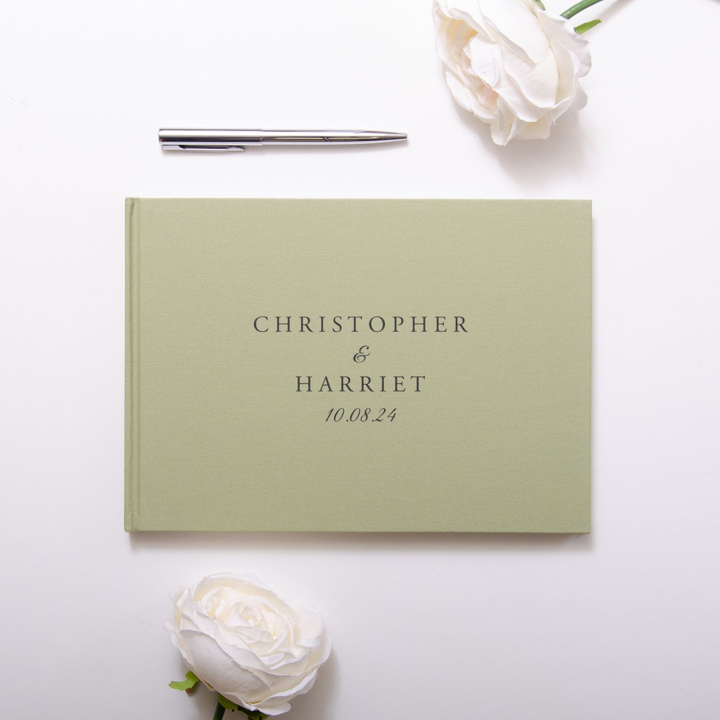 Personalised linen guest book