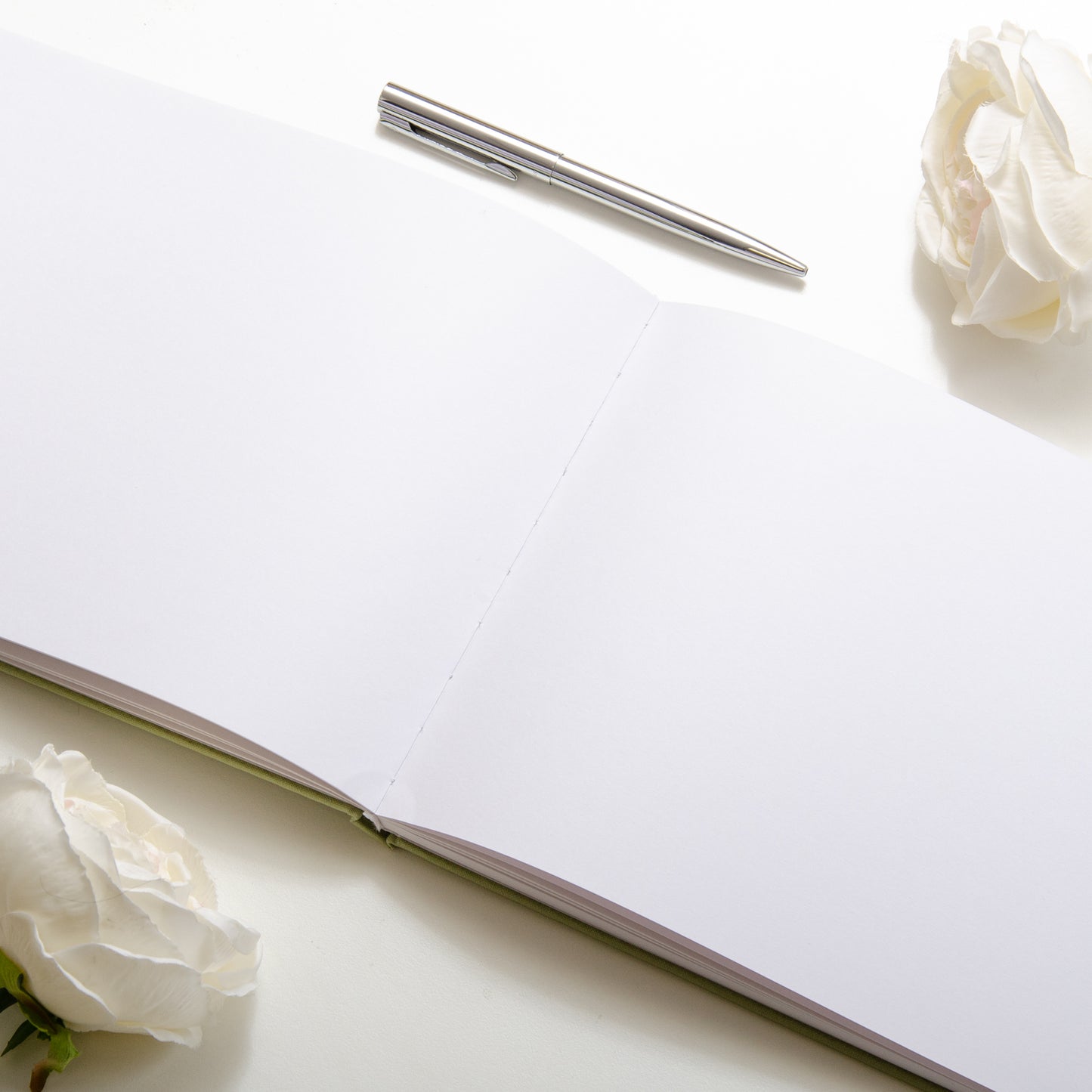 Personalised linen floral guest book