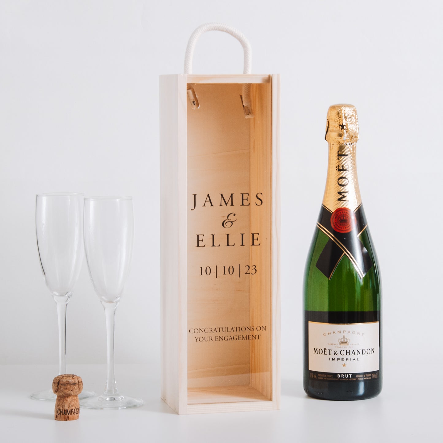 Personalised engagement bottle box