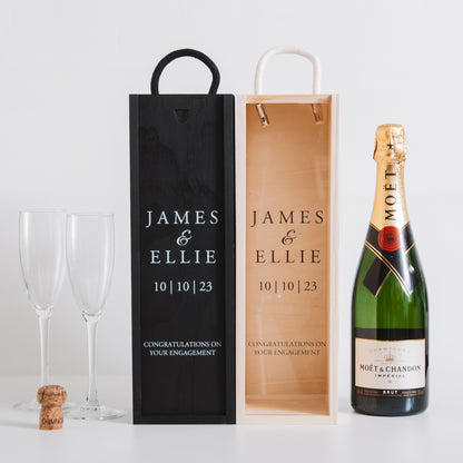 Personalised engagement bottle box