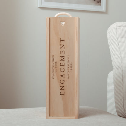 Personalised engagement bottle box - landscape